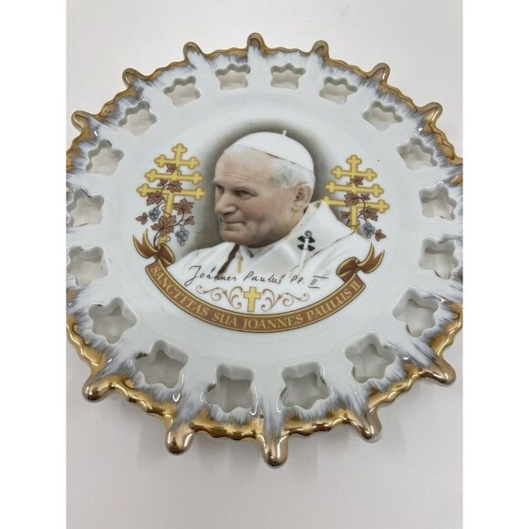 Pope John Paul II 1984 Canada Visit Plate Commemorative Porcelain Vatican - Picture 2 of 4